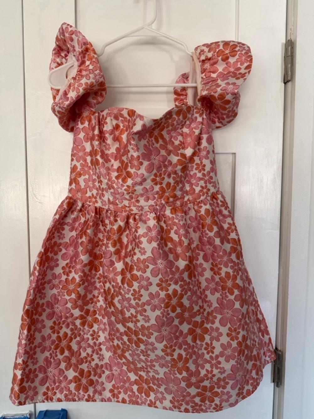 Pink & Orange Floral Puff-Sleeve Sundress